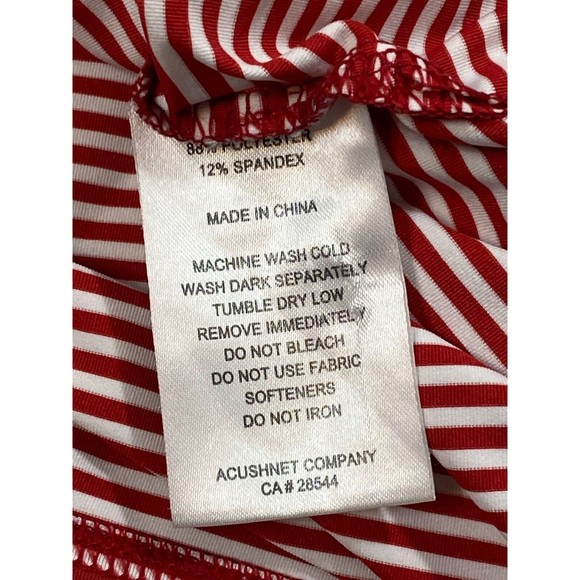 FJ FootJoy Men's Size L Red White Stripe Moisture Wicking Golf Polo Shirt - Picture 9 of 12